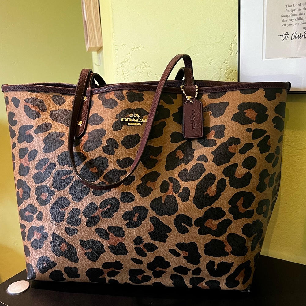 Coach Reversible Leopard Print Tote